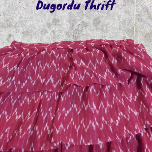 NWTs Woman's Medium Vintage Gap Ruffle Skirt 100% Polyester Elastic Waist Lining - Picture 1 of 4